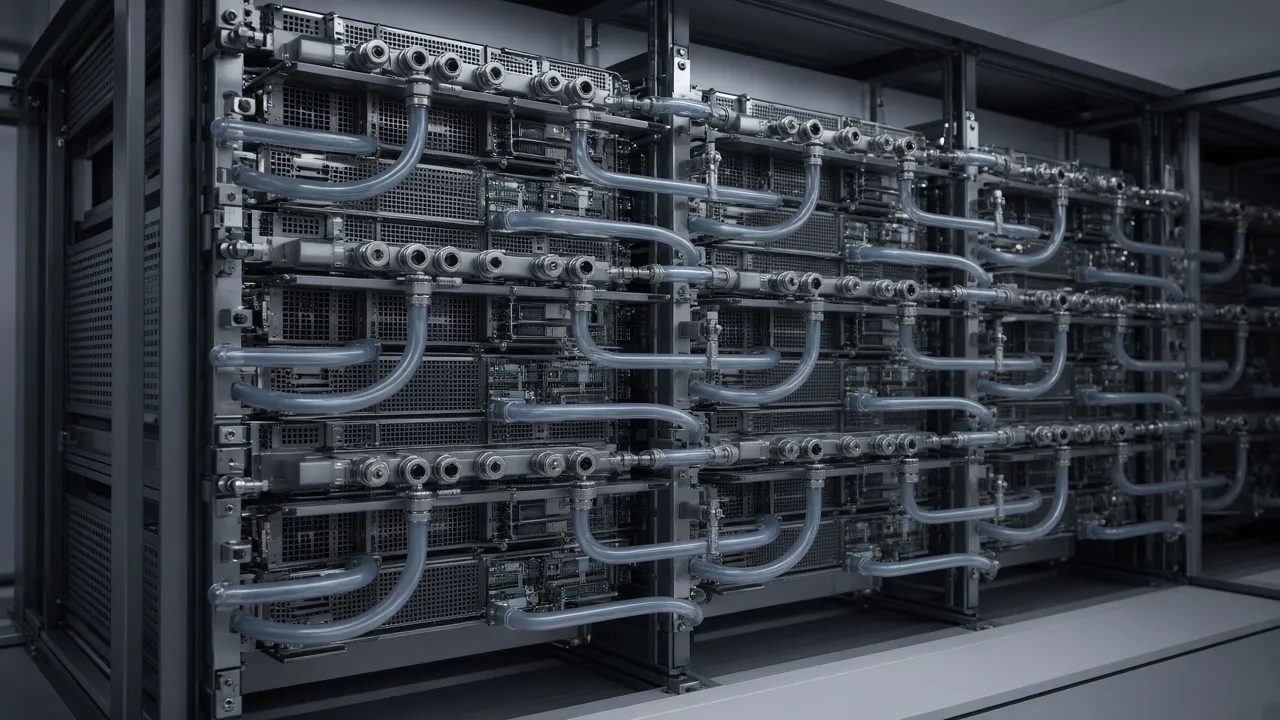 Liquid-cooled GPU server racks